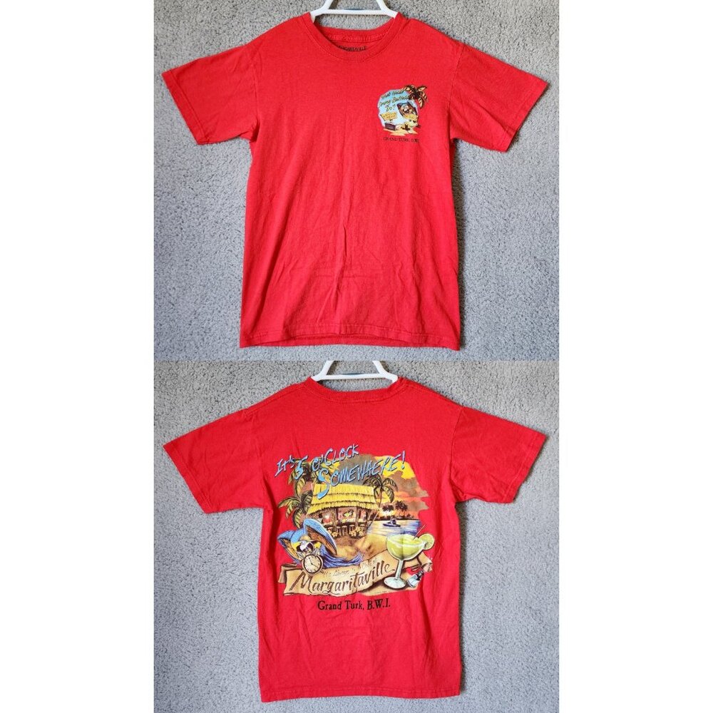 Margaritaville Jimmy Buffet Grand Turk, B.W.I. 2005 Red Graphic T Shirt Size S
